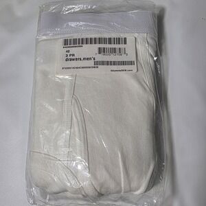 New 3 Pack Defense Logistics Agency CAC Briefs Men's Sz 40 White USA Military